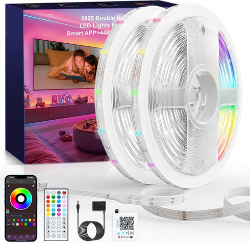 LED Lights for Bedroom, 2025 Double Row 100FT 960LEDs RGB Strip Lights