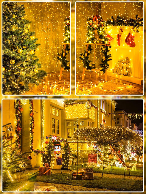 99FT 300 8Modes, LED Christmas Decoration Lights Outdoor/Indoor, Memory Function & Timer & UL Certified, Green Wire
