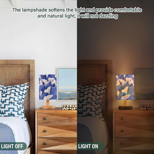 Amooorous Nature Calla Lily Royal Blue Night Table Lamps Baby Night Light for Library Table Lamps for Boys with USB