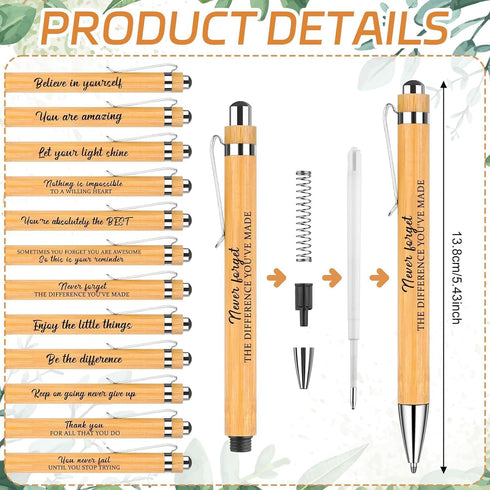 DAVAXI 96 Pcs Employee Appreciation Gifts Bulk Inspirational Ballpoint Pens with Thank You Gift Cards Motivational