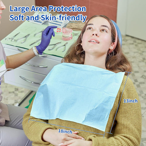 125 Pack 3-Ply 13 18 Inches, Annhua Dental Bibs Disposable Dentist Bibs Leakproof Disposable Nail Mats Sheet x