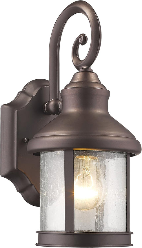 Transitional 1 Light Rubbed Bronze Outdoor Wall Sconce 12" Height