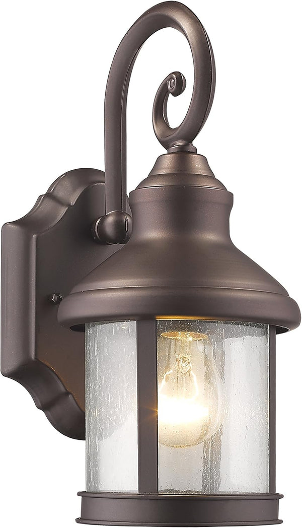 Transitional 1 Light Rubbed Bronze Outdoor Wall Sconce 12" Height