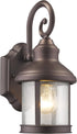 Transitional 1 Light Rubbed Bronze Outdoor Wall Sconce 12" Height