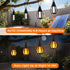 Xavbrysw 42Ft 15 Bulbs,Waterproof Solar String Lights Outdoor, Patio Lights with Flickering Flame Light Warm White