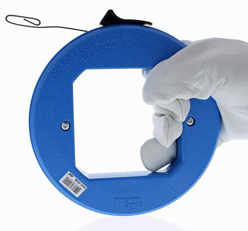 IDEAL Electrical 31-012 Blued Steel Fish Tape 25 ft. Fish Tape with Formed Hook & Thumb-Winder Case, 1600 lb. Strength