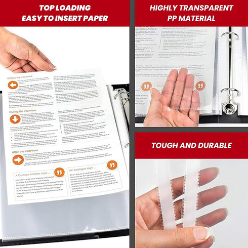 Performore 500 Sheet Protectors, 8.5X11 Inch Clear Page for 3 Ring Binder, Durable Top Loading Sleeves