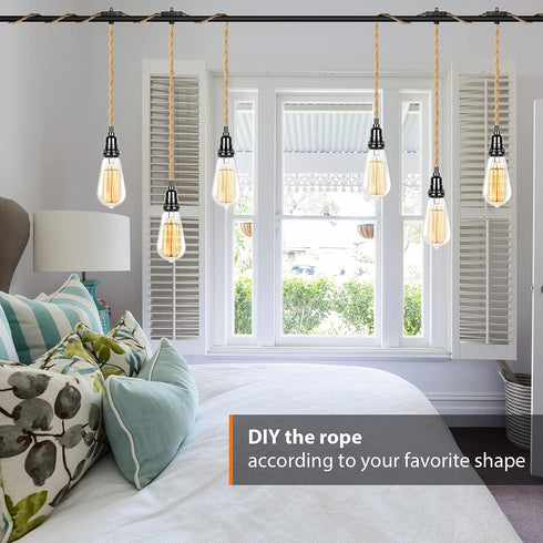 15FT E26 Bulbs HURYEE Plug in Hanging Light Fixture, Pendant Lamp Lights Cord with Switch Cord Socket, Industrial DIY