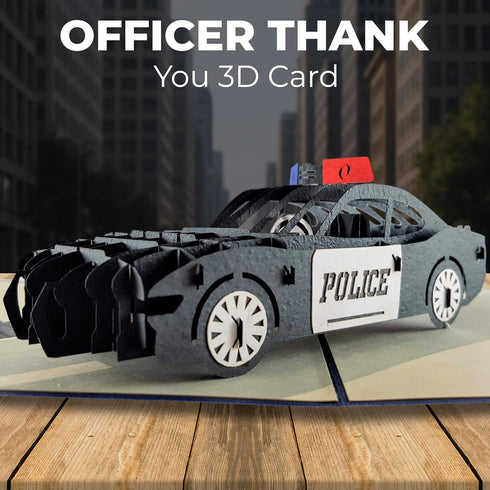 iGifts And Cards Police Car 3D Pop-Up Greeting Card, 6" x 6", Thoughtful Gift for Cops, First Responders