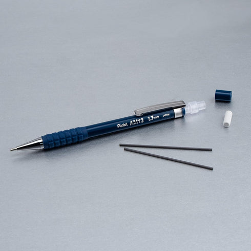Pentel Arts Sharp HD Mechanical Pencil, 1.3mm, Dark Blue Barrel, Super Hi-Polymer Lead Refill (AM13PABP)