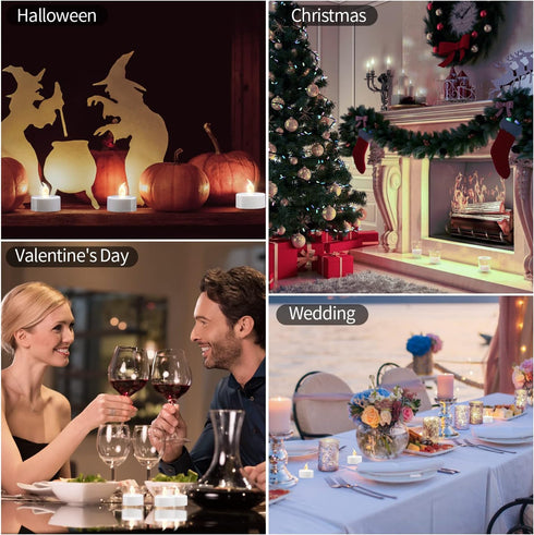 KOABY 12/24/50/100/200/400 Pack Battery Operated LED Tea Lights