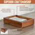 Desk Accessories Tray, 9.5x6.7x2 inch Office Box Tray for Pens, Stapler, Notes, Wooden Stationery Saver