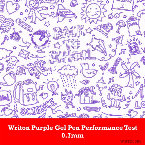 Writon Retractable Gel Pens, Comfort Grip, 0.7mm Fine Point, Purple Ink, 12 Pack by Writon