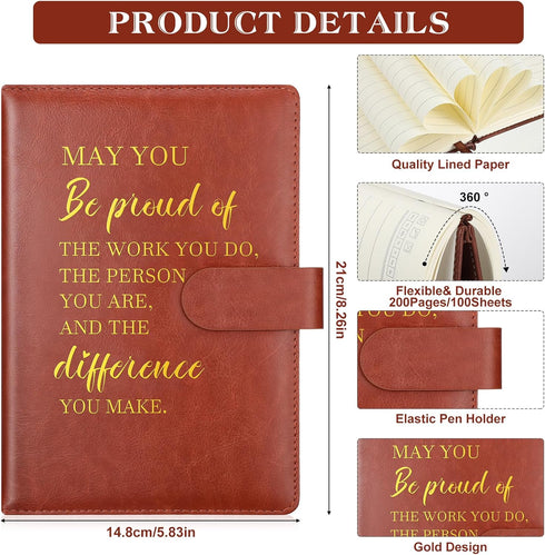 Colarr 10 Pcs Teacher Appreciation Gifts | Inspirational Notebooks Bulk | A5 Leather Journals