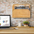 Jucoan Bamboo Countertop File Organizer, 4 Slot Vertical Wall Mounted Holder for Documents, Magazine Folder for Home