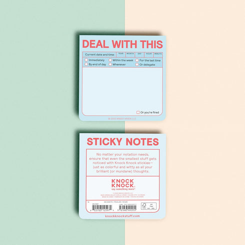 Knock Knock Deal with This Sticky Note, Pastel Version, 3 x 3-inches, Pack of 1