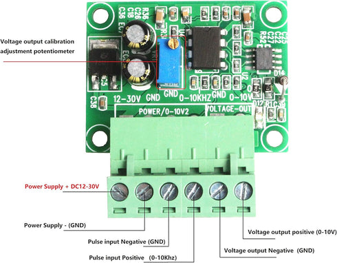 NOYITO Frequency to Voltage Converter Module 0Hz - 10KHz to 0-5V, Digital to Analog Converter Module
