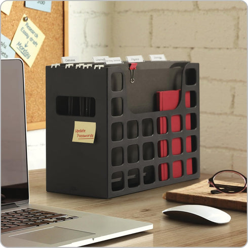 Pendaflex Portable Desktop File, Letter Size, Black, Side Handles, Hanging File Folders