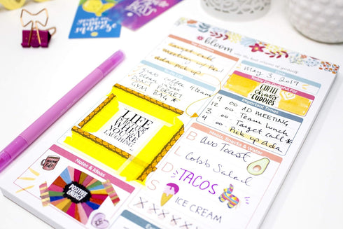 bloom daily planners Daily Planning System, Undated Checklist Notepad Organizer, Tear Off to-Do Pad - 6" x 9" (Floral