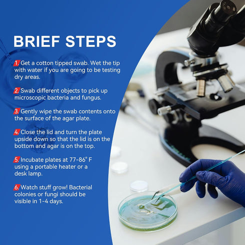 iigala (10 Nutrient Agar Petri Dishes Science Project Kit | Pre-Poured Agar Plates and Cotton Swabs for Science