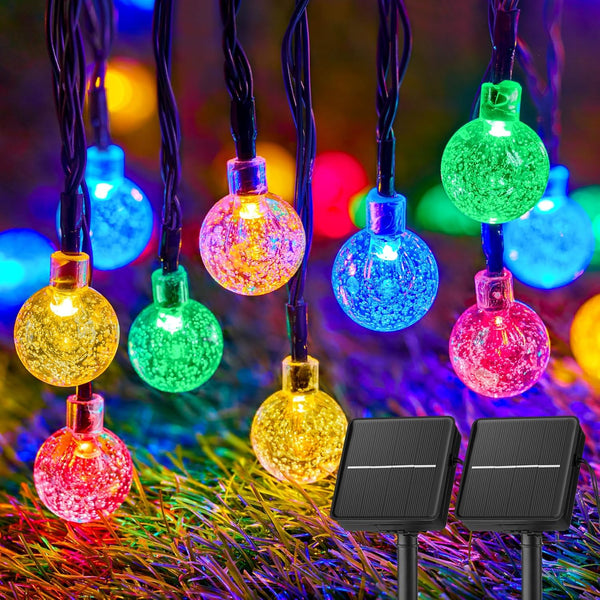 Brightown Solar String Lights Outdoor Waterproof, 2-Pack 120 LED 72Ft Total, Solar