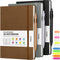 Lined Journal Notebook, 3 Pack A5 College Ruled, Hardcover, 160 Pages, Black, Brown, Grey