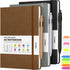 Lined Journal Notebook, 3 Pack A5 College Ruled, Hardcover, 160 Pages, Black, Brown, Grey