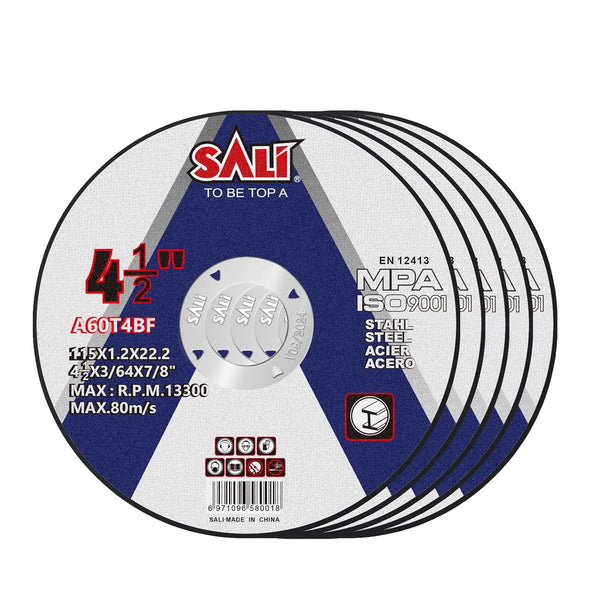 SALI 5 Pack Cut Off Wheel 4 1/2 Inch, 4-1/2" x 3/64" x 7/8" Cutting Wheels for Metal & Stainless Steel