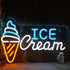 Adjustable,16.1x 11inches CNBEYOUNG Ice Cream Neon Sign, Neon Lights Hanging Wall Art Decoration for Restaurants Ice
