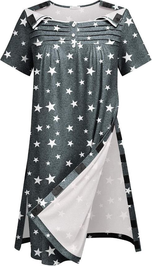 Deyeek Post Shoulder Surgery Dress Women Side Full Tear Away After Rotator Cuff Chemo Dialysis Port Adaptive Clothing