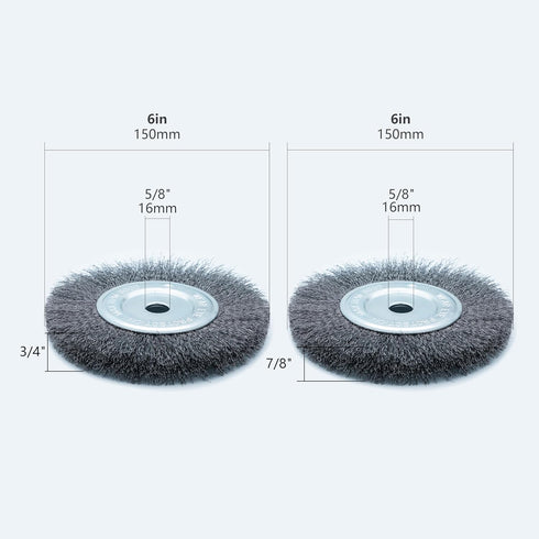 6inch Bench Wire Wheel Brush Set for Rust, Burr, Paint, and Corrosion Removal, 4 Pieces