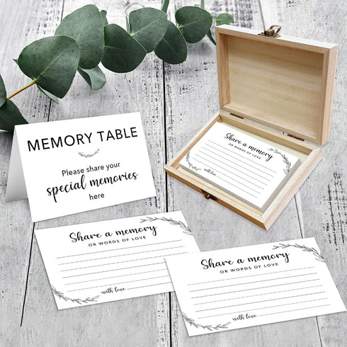 50 -A02 Share A Memory Card for Celebration Of Life - Pcs Memorial Cards, Memory Box for Graduation Wedding, Funeral