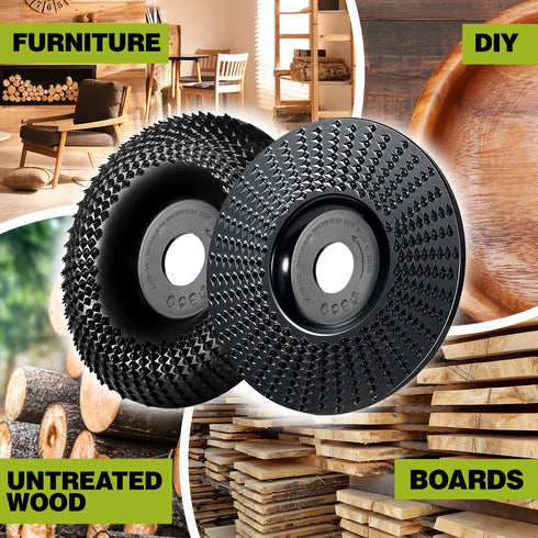 GRAFF Premium 4 Inch Wood Carving Disc for Angle Grinder, Shaping and Grinding Wheel for Wood and Plastic