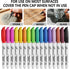 Buecs 96 Count 16 Permanent Markers, Fine Point Permanent Markers, colors, Waterproof & Smear Proof Markers, Quick