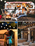 25FT G40 25 Bulbs Frosted White Lights Globe Outdoor String Lights Patio Lights with Frosted White Globe - Black Wire