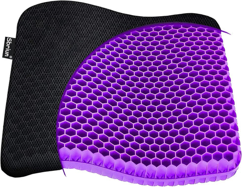 Sbriun Gel Seat Cushion - Enhanced Double Thick Egg Seat Cushion with Non-Slip