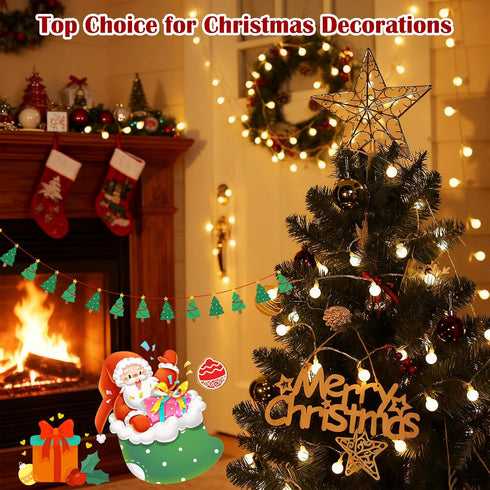 33FT 100LED 8 Christmas Lights Indoor, Globe String Lights for Bedroom Modes with Remote, Outdoor Hanging Fairy Lights