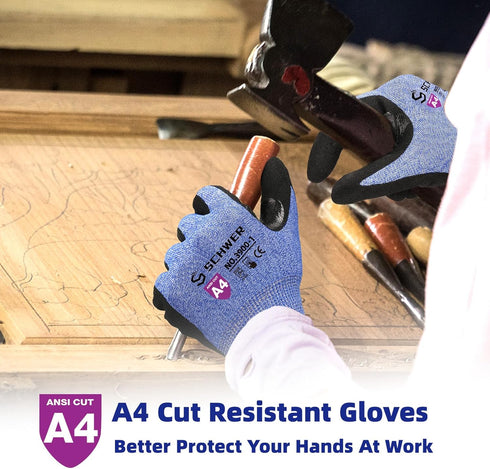 Schwer AIR-SKIN Cut Resistant Gloves AR3900 - Level 5 Lightweight Touch-screen Fit, XL