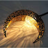 Garden Solar Light Outdoor Decorative - Moon Crackle Glass Globe Stake Metal Lights, Waterproof Warm White LED