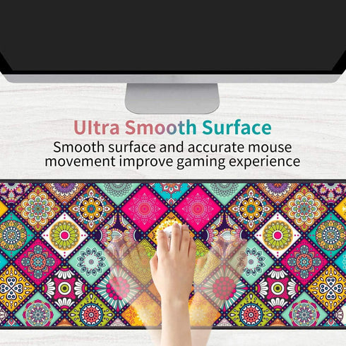 Desk Pad Mat Gaming Mouse Pads Set - XXL Large Mouse Pad with Coasters for Office & Home (31.5"x 11.8")
