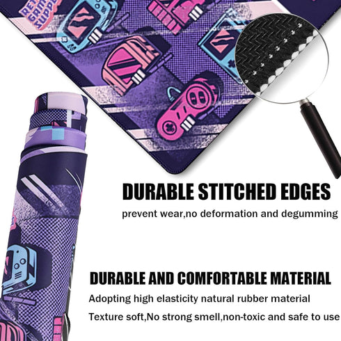 Japanese Comic Large Gaming Mouse Pad with Stitched Edges, Durable Non-Slip Natural Rubber Base, (31.5X15.7 Inch) Waterproof Laptop Pad Mat for Esports Pros/Gamer/Desktop/Office/Home