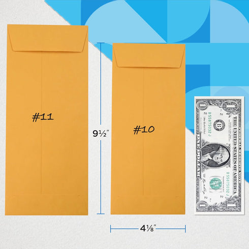 Guardian #10 Paper Shipping Policy Envelopes, Pack of 500 Blank Envelopes for Documents, 4 ? x 9 ½ Inches, Brown