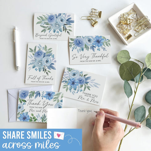 -54 Hadley Designs Wedding Thank You Cards with Envelopes Floral Thank You Cards Wedding with Envelopes, ThankYou Notes