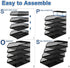 Natwind 4-Tier Stackable Paper Tray, Metal Mesh Desktop Organizer for Paper, Letter, and Document Storage