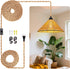 Maliralt Hanging Lamps Rattan Pendant Light - 16.4ft Plug in Cord Hanging Light