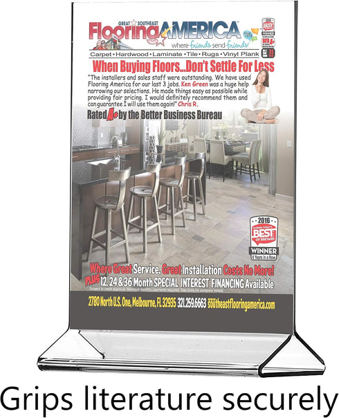 Marketing Holders ChefLand 4"W 6"H Pack 12 Countertop Marketing Holders x Literature Flyer Frame Of Letter Notice Menu