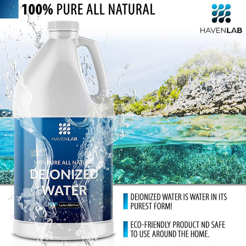 Deionized Water - Demineralized (1 Gallon) Purification Softener for Washing & Cleaning, Automotive Battery Cooling, Laboratory Equipment, Watering Plants, Agua Desionizada Desmineralizada