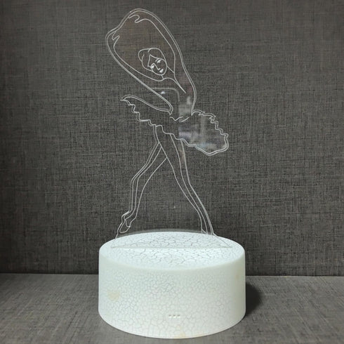 JOCHUI 3D 16 Ballerina Night Light, Ballet Girl Illusion Table Lamp with Colors Remote Control Touch Lamp LED USB Night