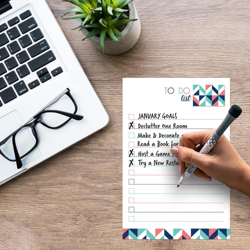 Dry Erase To Do List Vinyl Whiteboard Sticker Decal by Glassboard Studio, Removable & Reusable - 6 x 9 inches