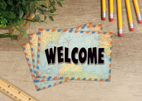 Teacher Created Resources Travel the Map Welcome Postcards, 30 Pack